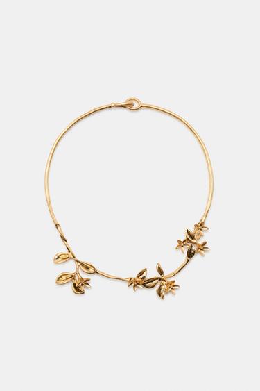 ЧОКЕР С ЦВЕТАМИ — ЗОЛОТИСТЫЙ от Zara