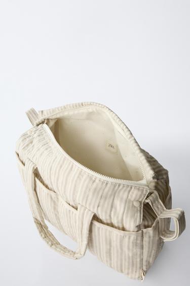STRIPED MATERNITY BAG - Camel Brown by Zara - Image 3