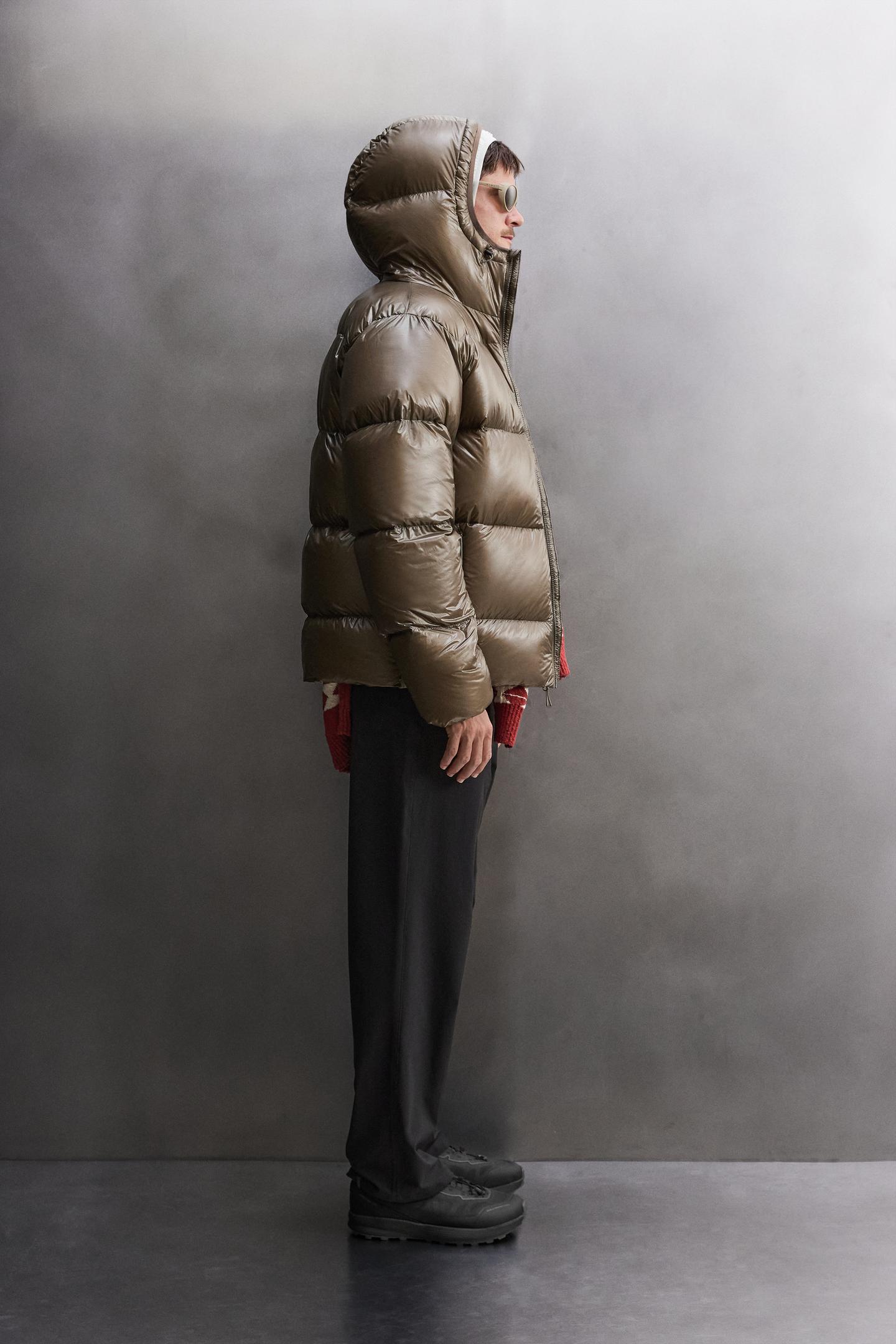 Мужская куртка Zara 90/10 Down Technical, цвет: Светлый коричневый — фото 4