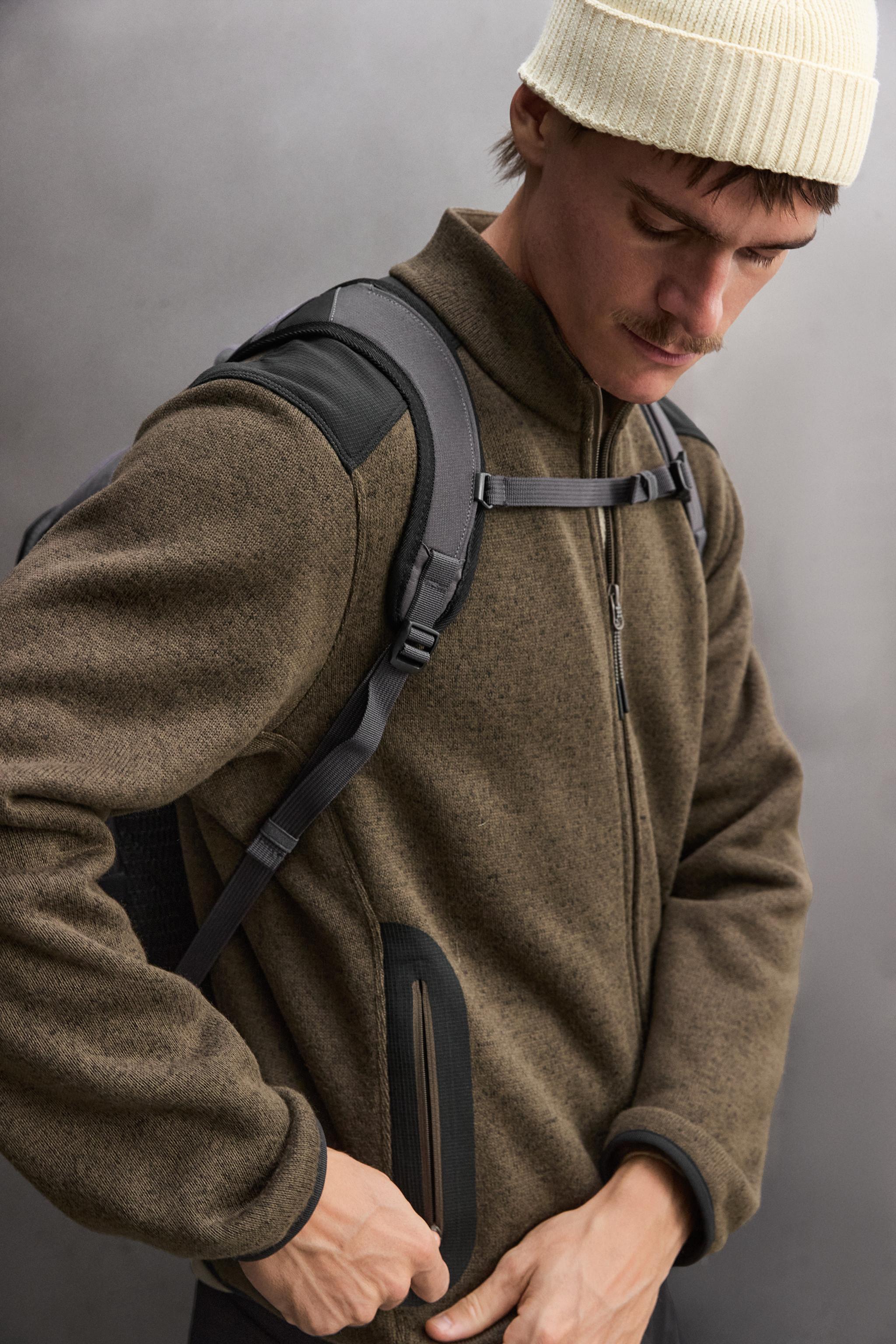 VESTE EN MAILLE COMBINÉE POLAIRE