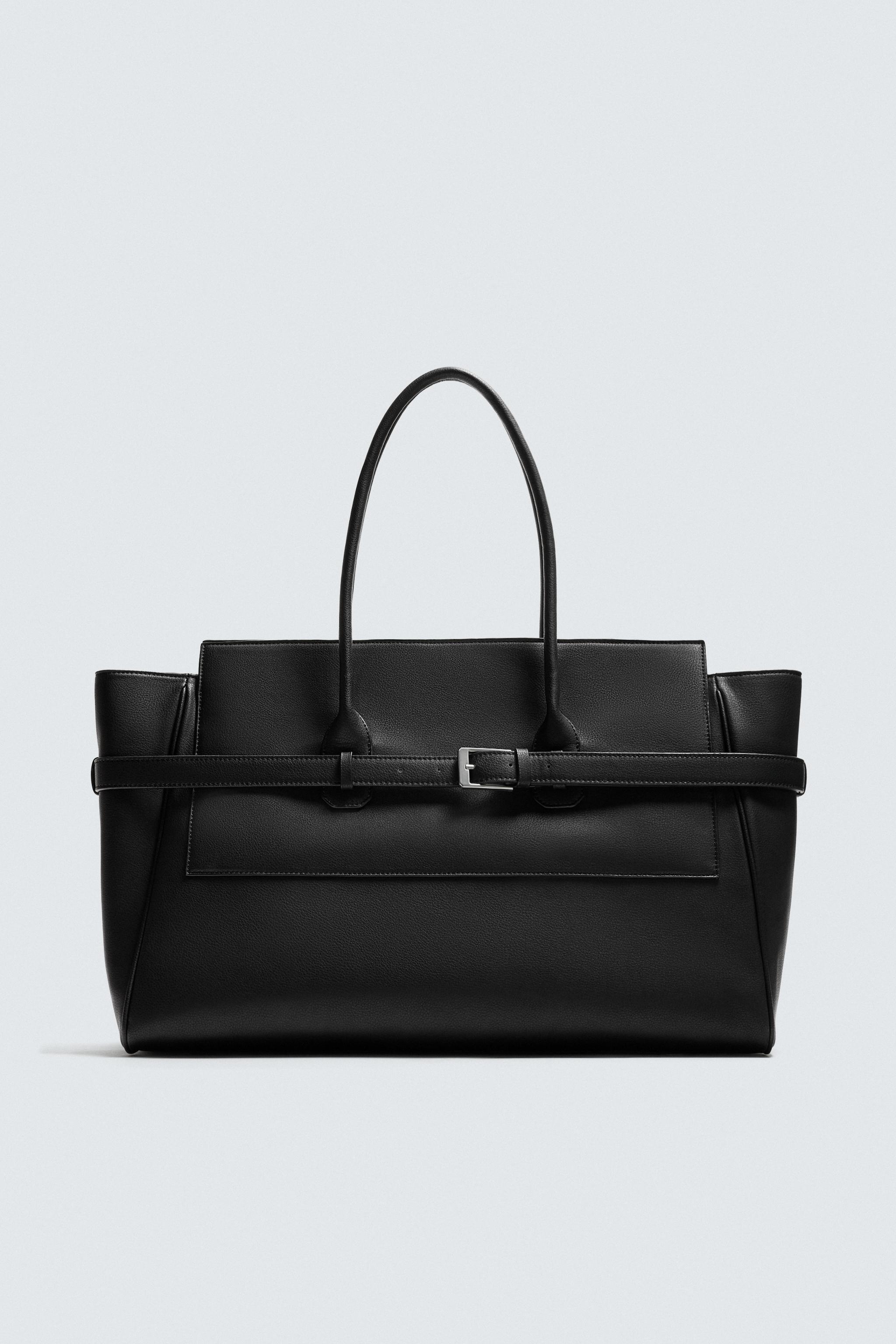 ZARA ザラ 本革 レザー マルチポケット ボストンバッグ 黒 バッグ 即決 ZARA ボストンバッグ ザラ メンズ 黒 ブラック トラベル