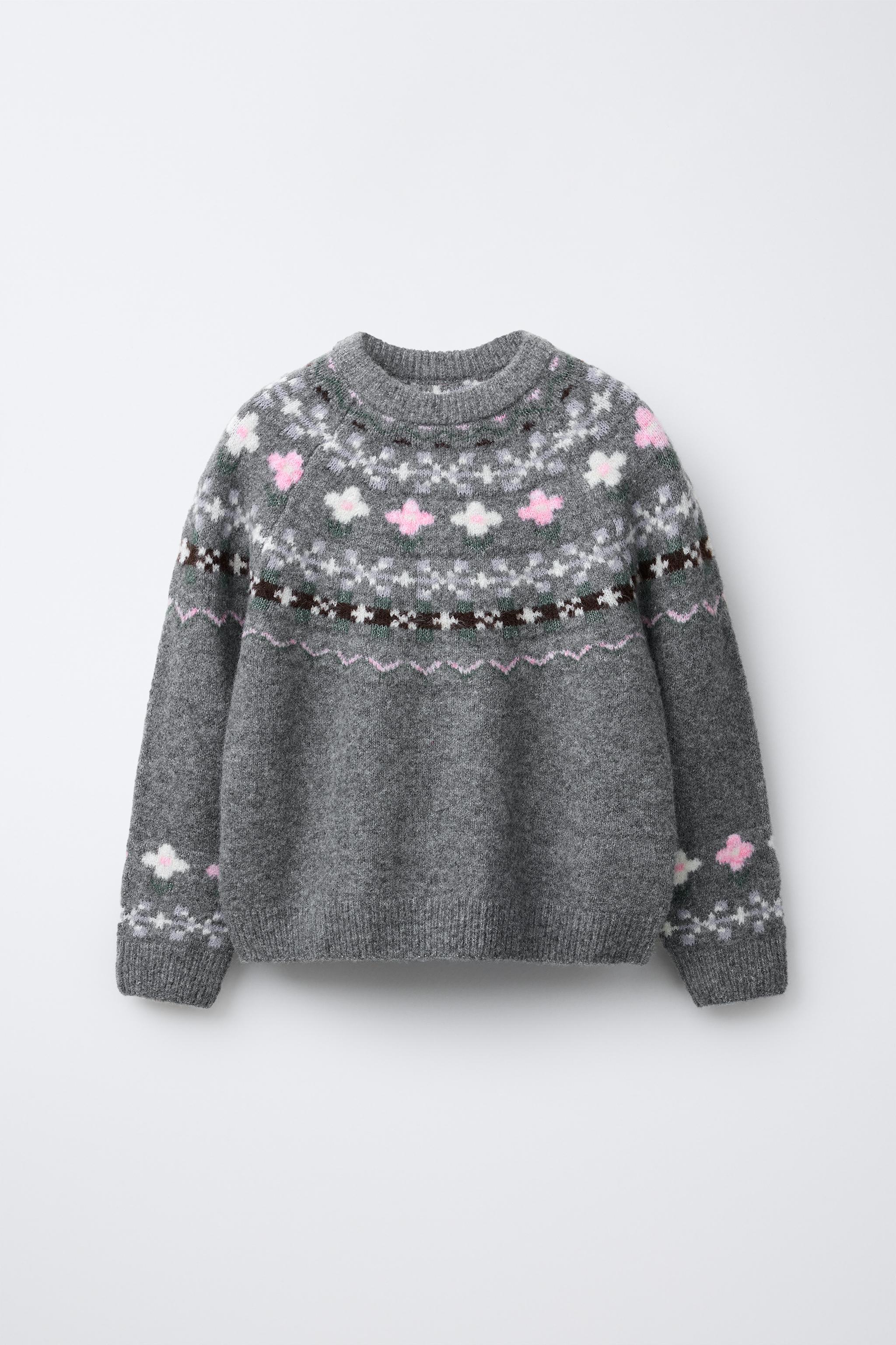 ジャカードニットセーター - グレー | ZARA Japan / 日本