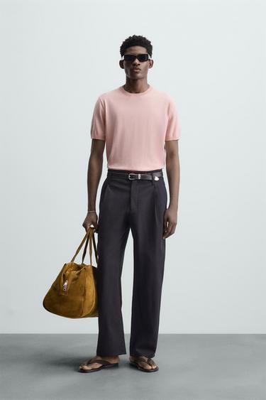 CAMISETA PUNTO - Rosa de Zara - Imagen 0