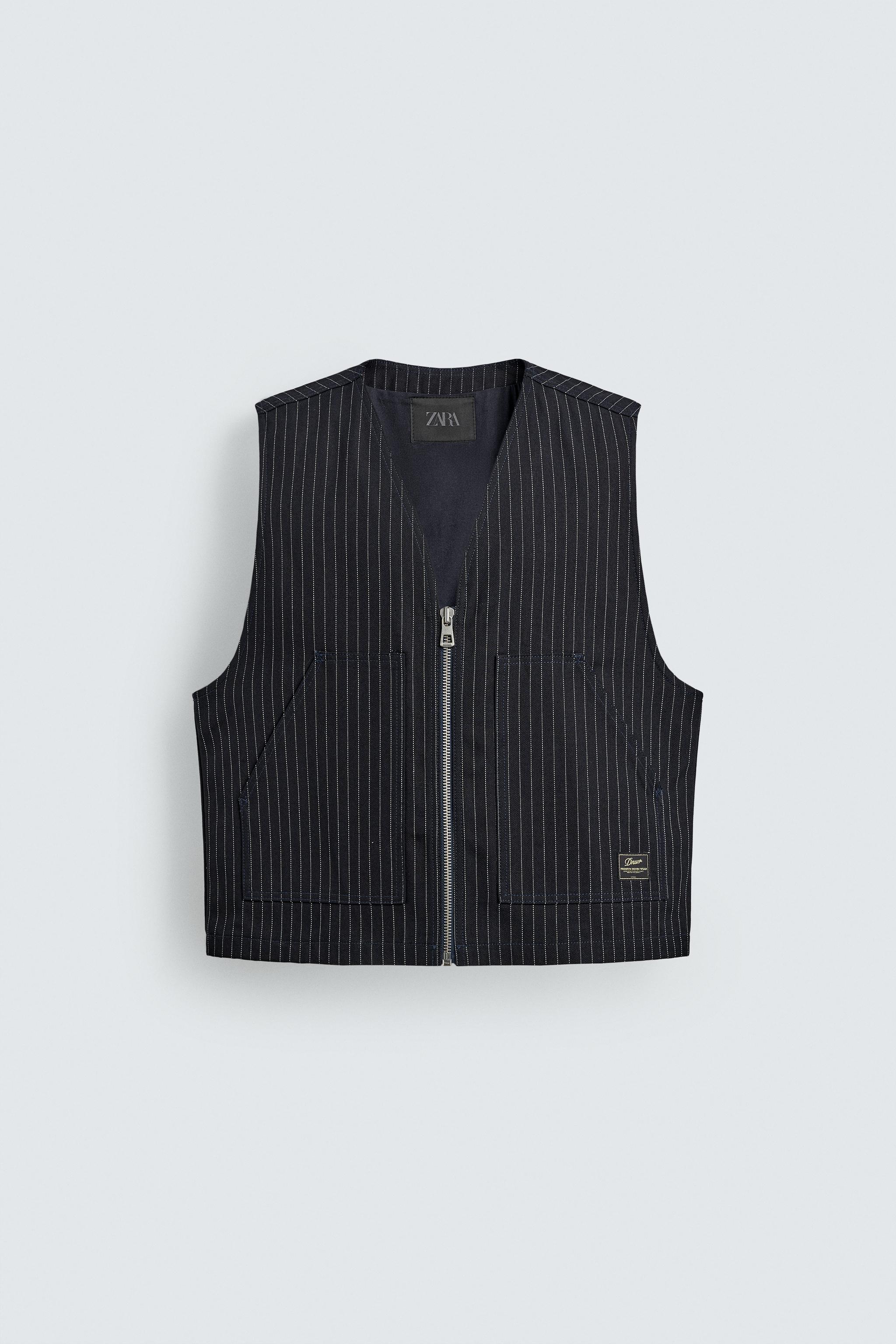PINSTRIPE DENIM VEST