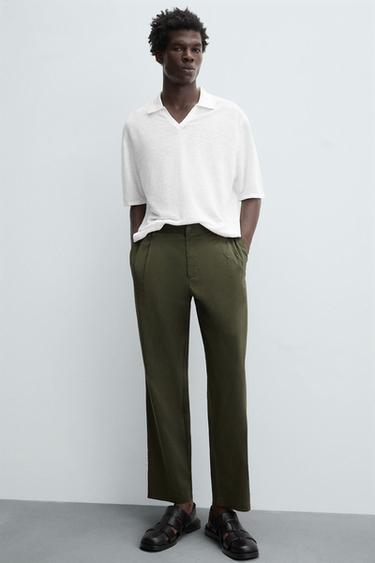 LIGHTWEIGHT RELAXED FIT TROUSERS - Green by Zara - Image 5