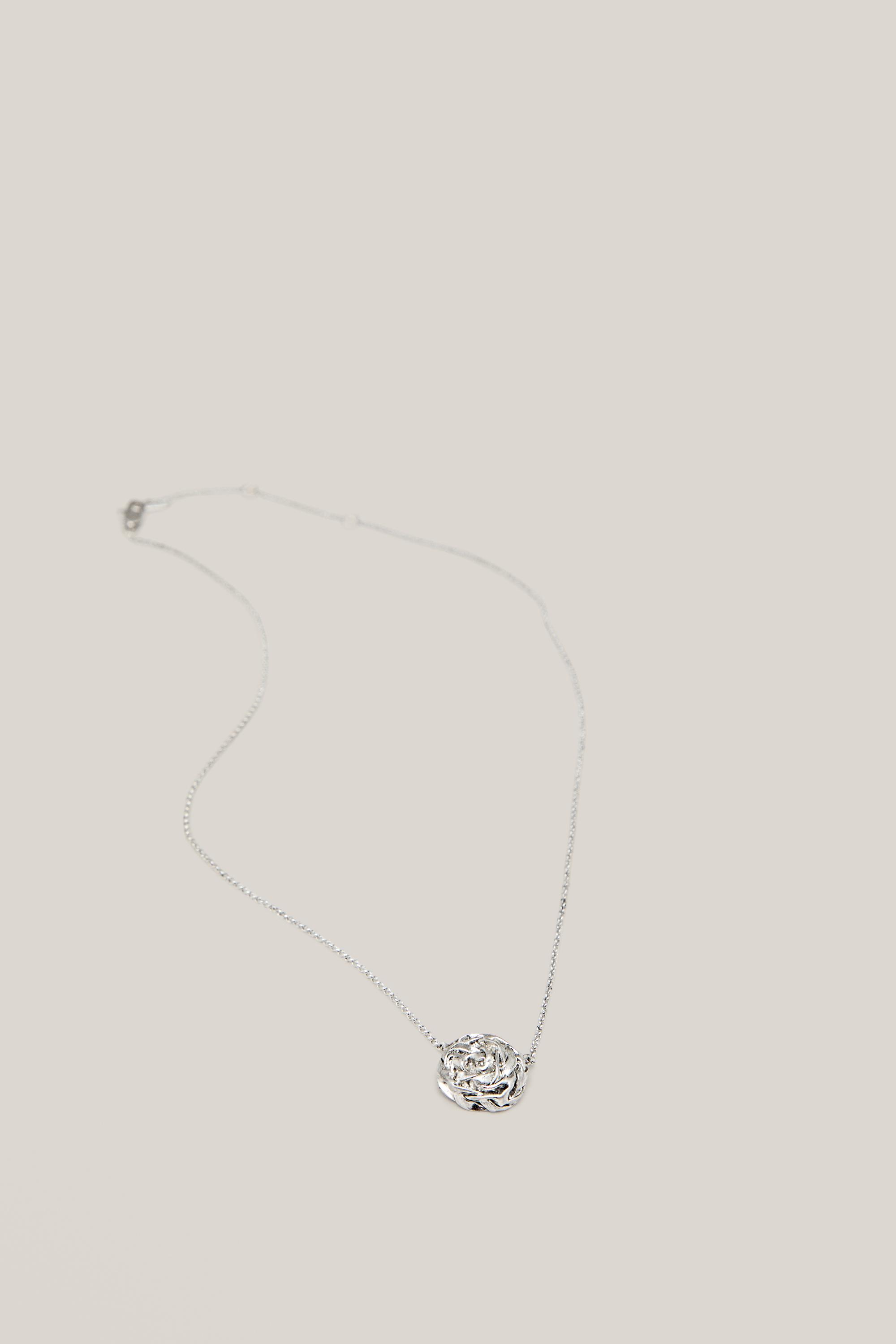 Necklace with textured round basket piece - LIMITED EDITION