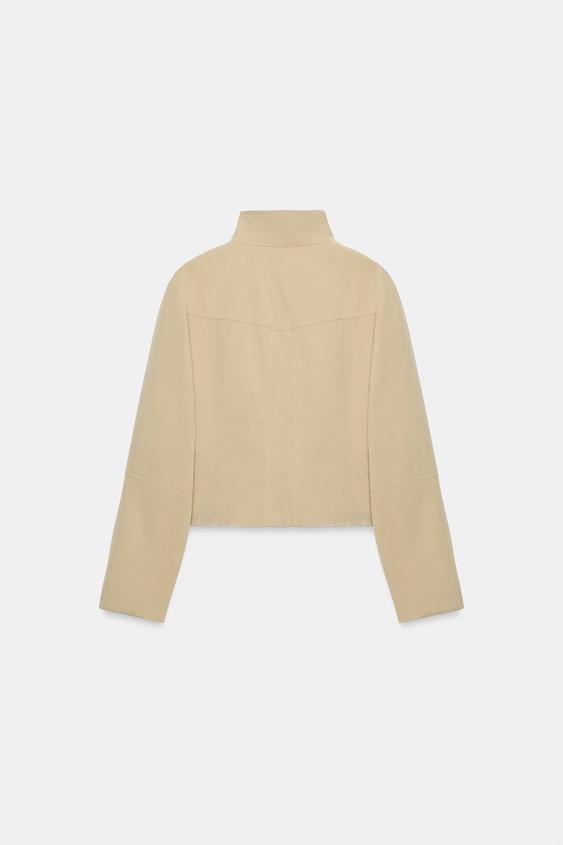 ポケット付きハイネックジャケット - サンド | ZARA Japan / 日本