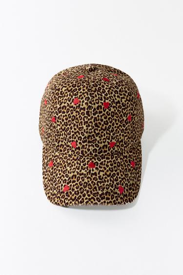 EMBROIDERED ANIMAL PRINT TWILL CAP - Leopard by Zara