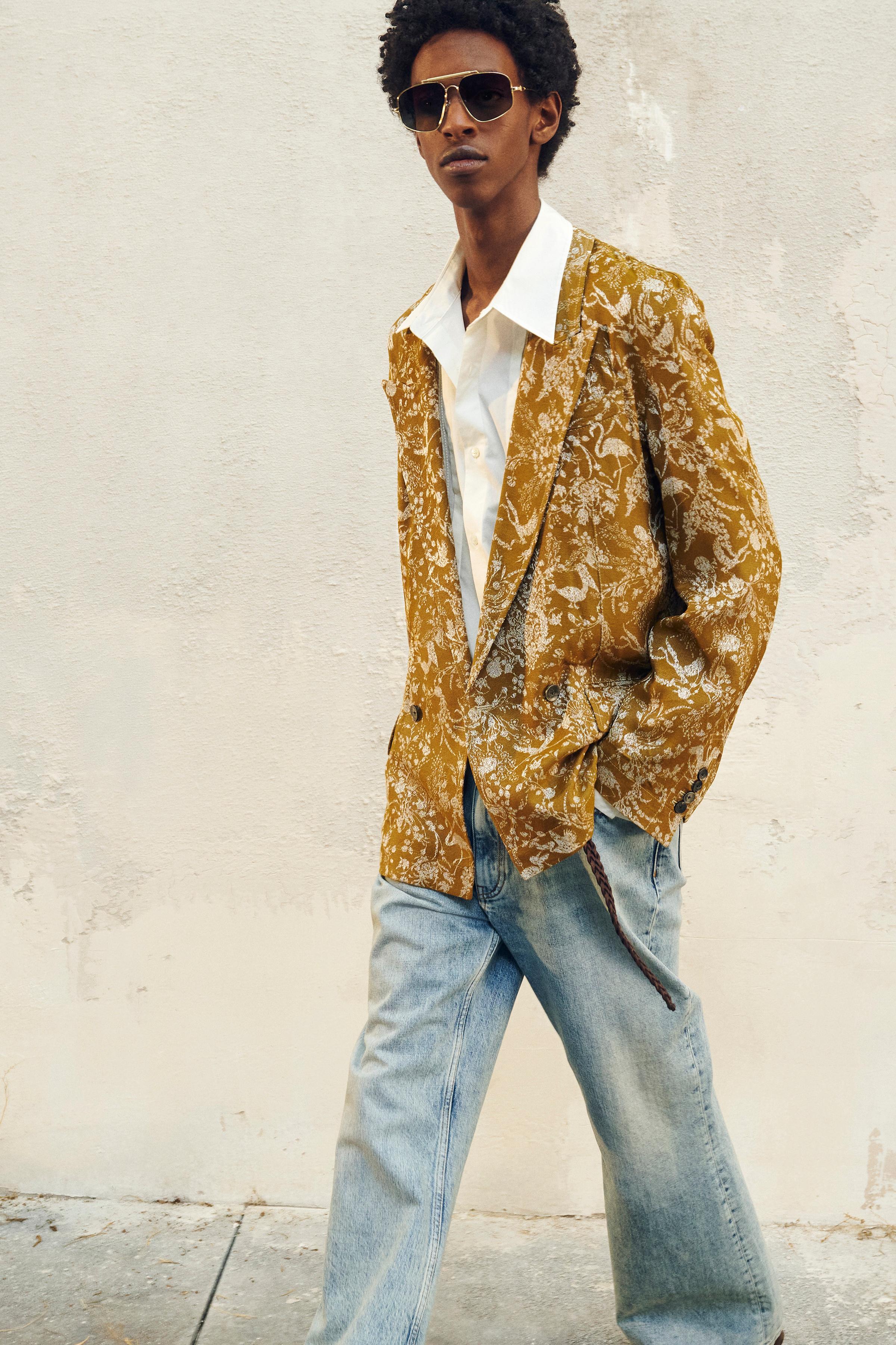 優れた品質 LIMITED EDITION JAKAR DESENLİ AKIŞKAN BLAZER - Koyusarı ジャケット・アウター