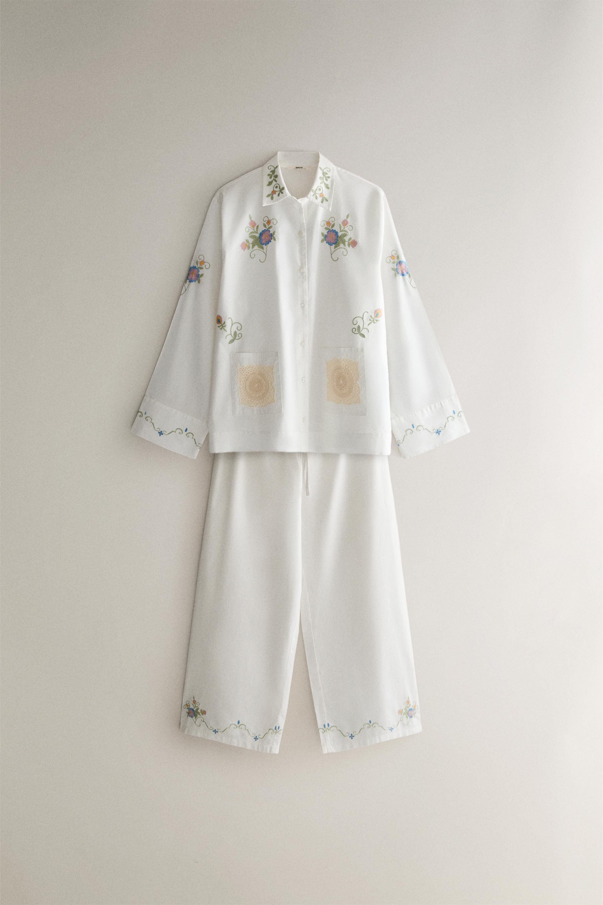 EMBROIDERED CROCHET SHIRT