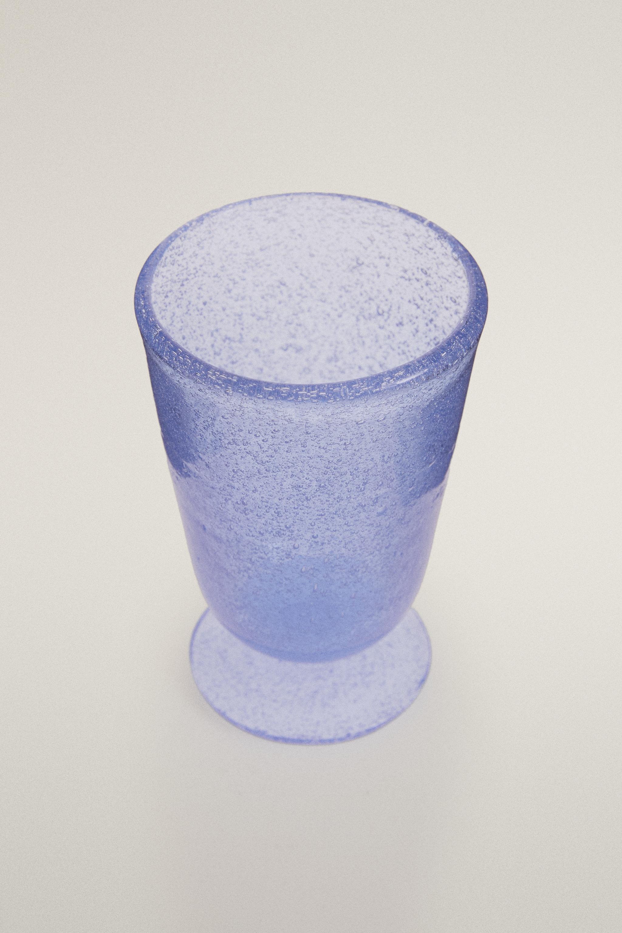 BUBBLE GLASSWARE GOBLET — Blue (alternate view)