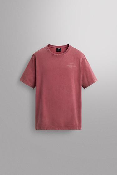 T-SHIRT RUNNING DE ALGODÃO - Vermelho da Zara