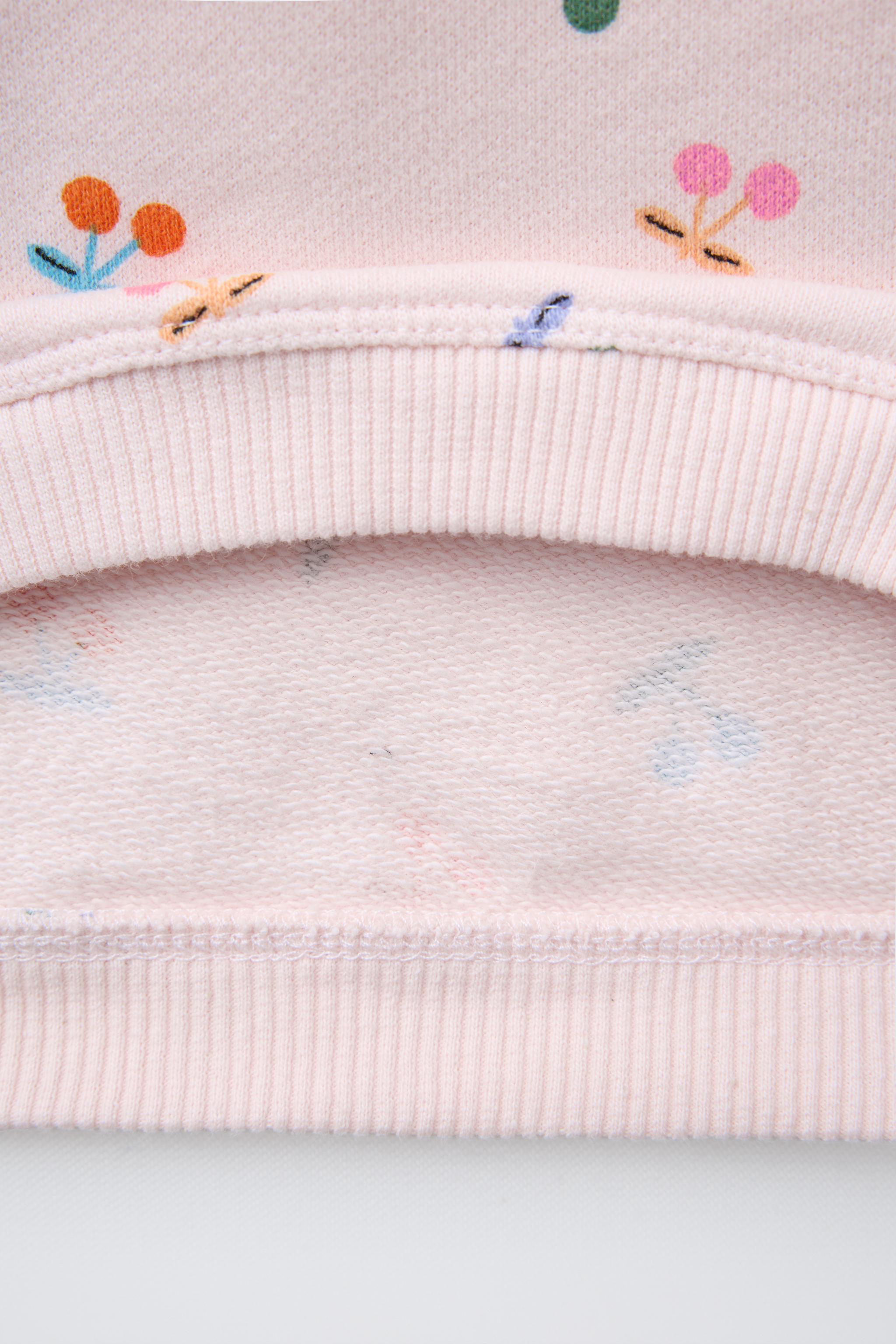 ぴーちゃん♡ CHERRY PRINT SWEATSHIRT - Pink | ZARA United States