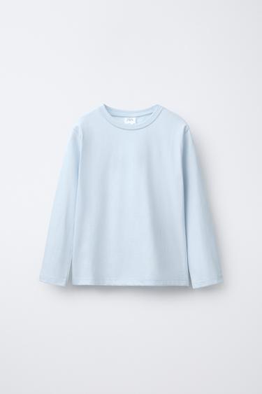 CAMISETA BÁSICA - Celeste de Zara