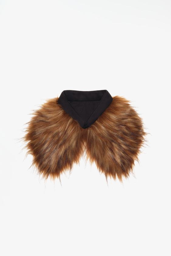 Zara LIMITED EDITION FAUX FUR COLLAR - Brown - Image 0