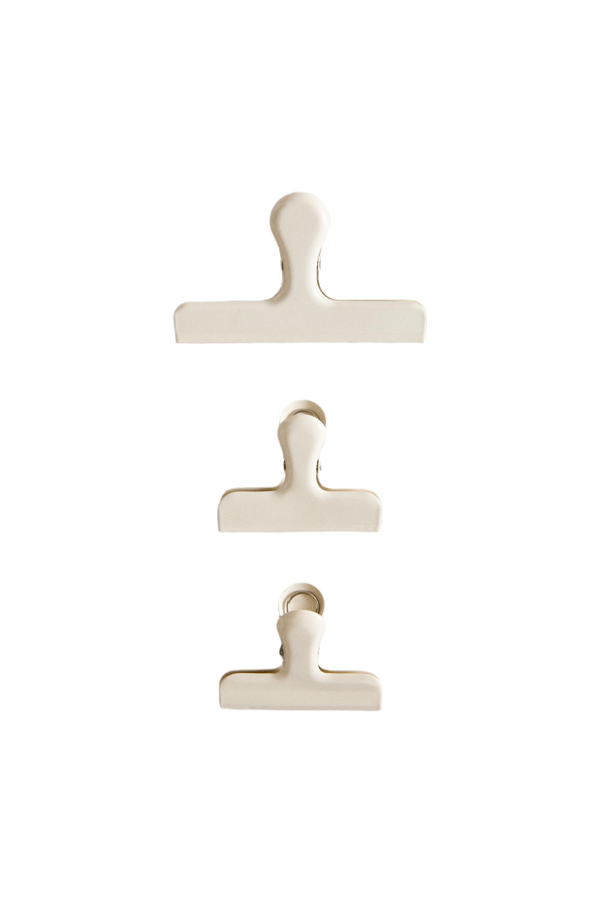 SET OF METAL CLIPS (SET OF 3) - Cream | ZARA United States