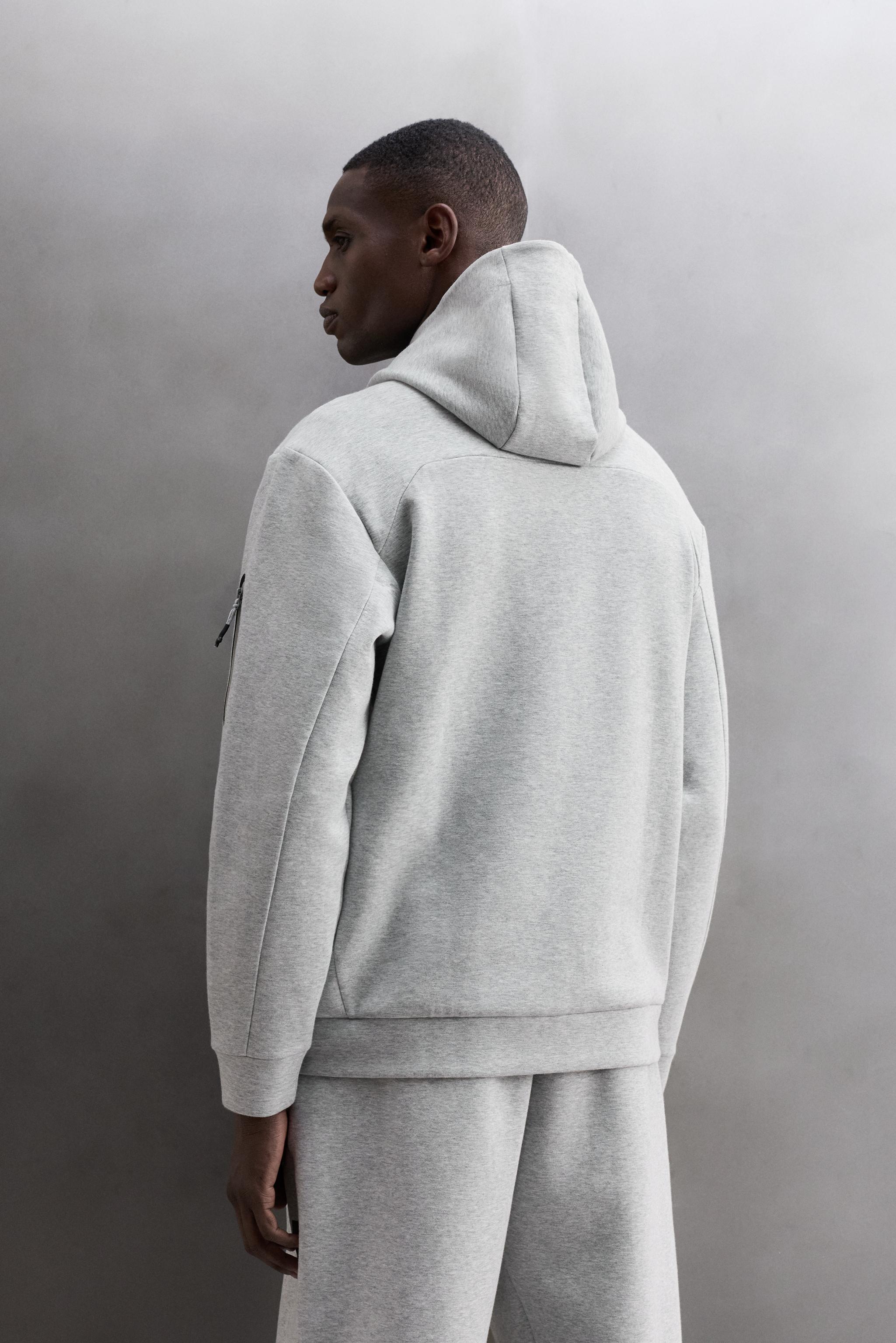 Zara TEKNİK FERMUARLI KAPÜŞONLU SWEATSHIRT görsel 3