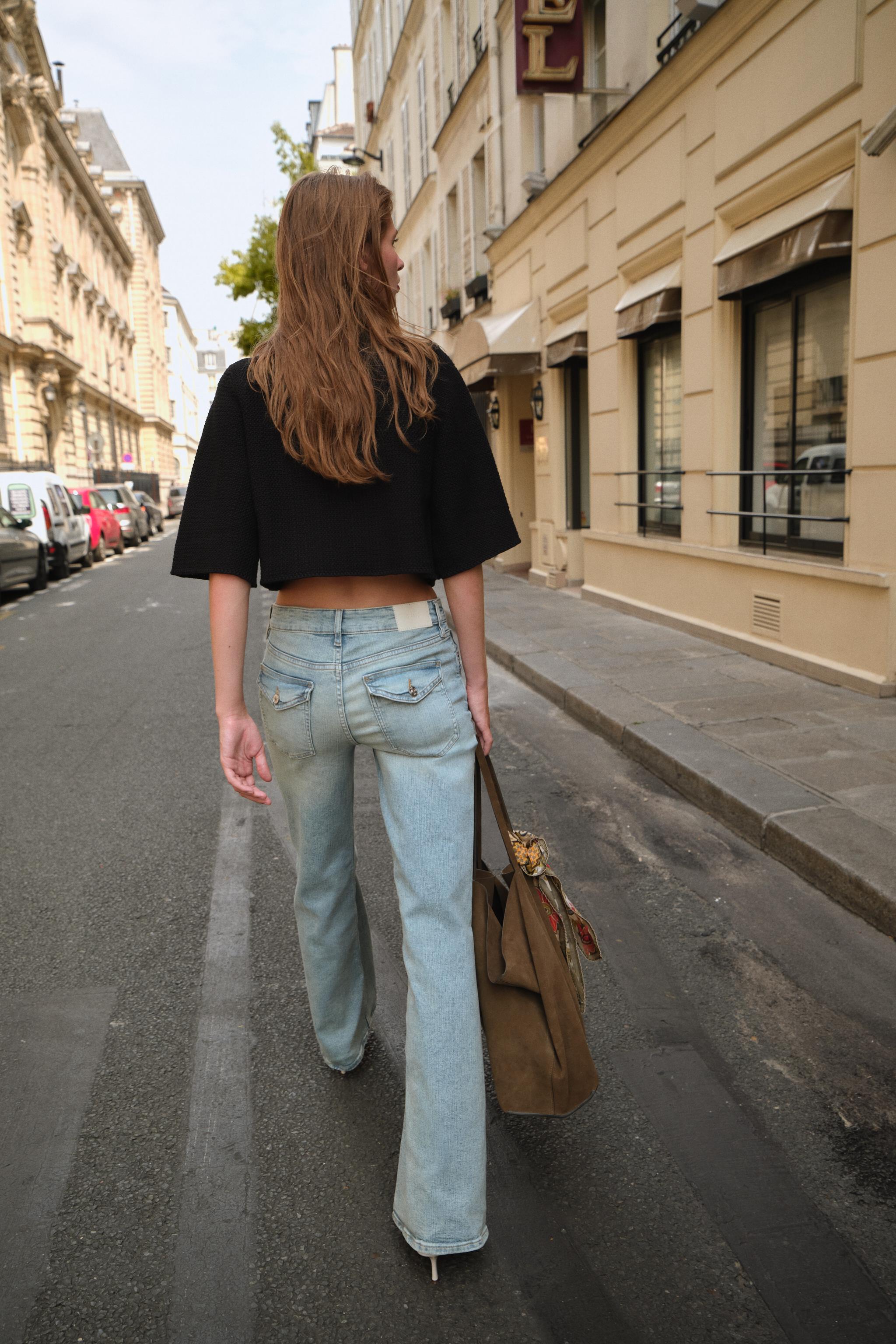 完売品　ZARA クラシックフレアフィットジーンズ　38 ブルー 428.jpg
