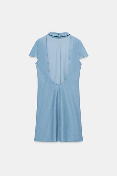 ROBE COURTE DOS NU - Bleu clair de Zara - Image 6