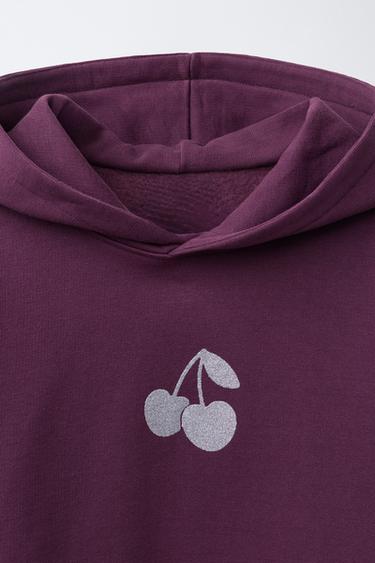 SHINY CHERRY SWEATSHIRT - Purple by Zara - Image 2