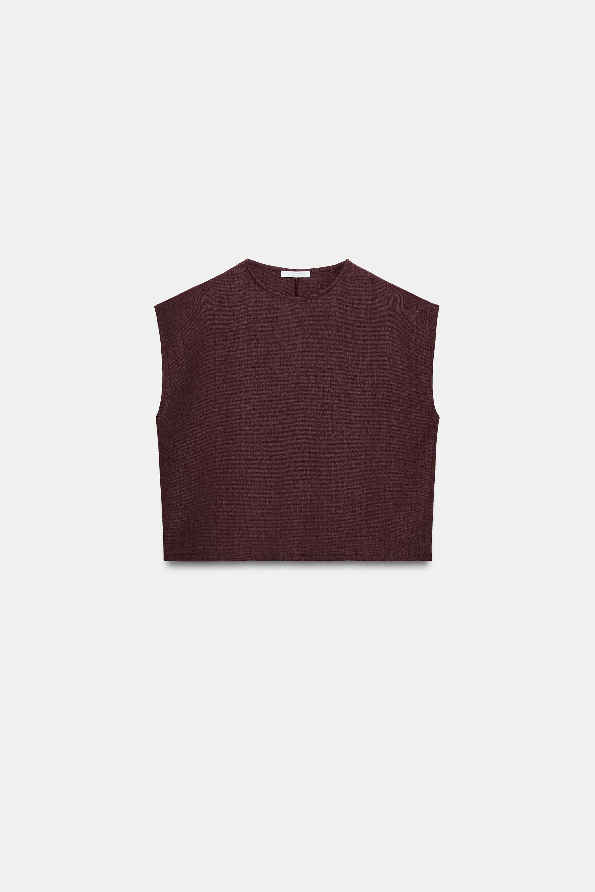 Женские топы Zara RUSTIC SLEEVELESS TOP — фото 4