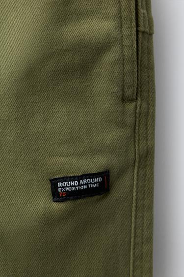 STRAIGHT TROUSERS WITH LABEL - Greenish by Zara - Image 3