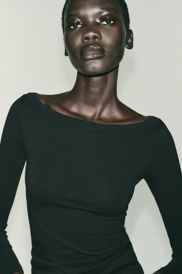 HAUT COL BATEAU - Noir de Zara - Image 3