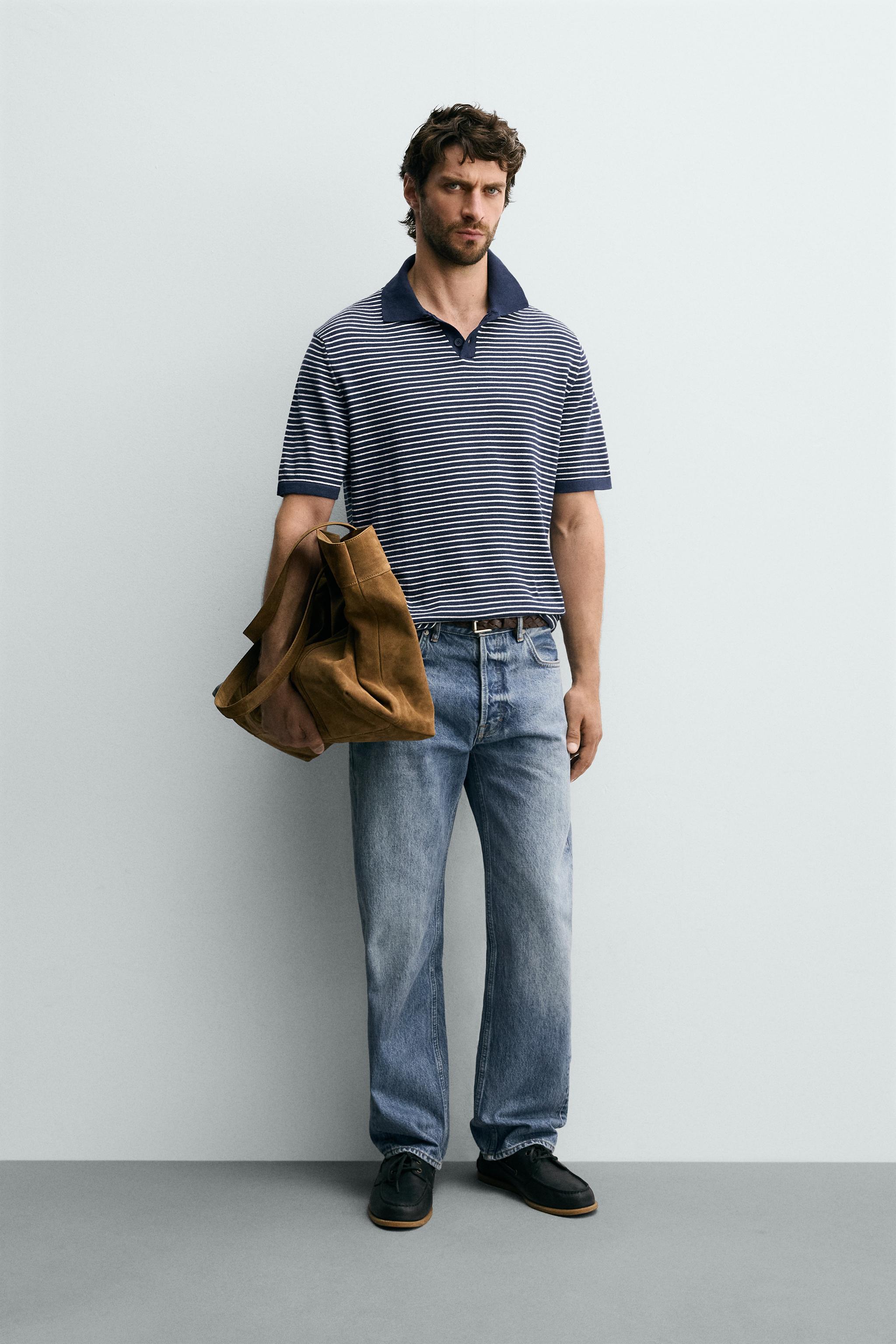 STRIPED JACQUARD KNIT POLO