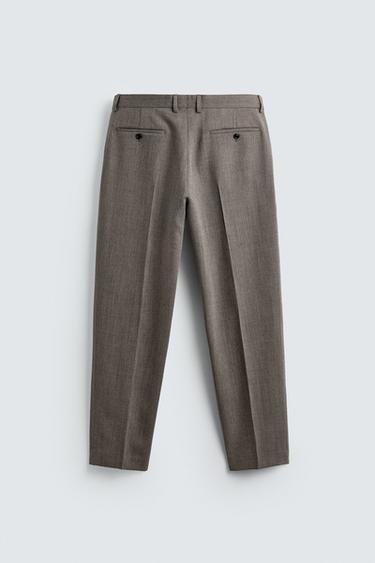 PANTALON DE COSTUME 100% LAINE - Marron clair de Zara - Image 6