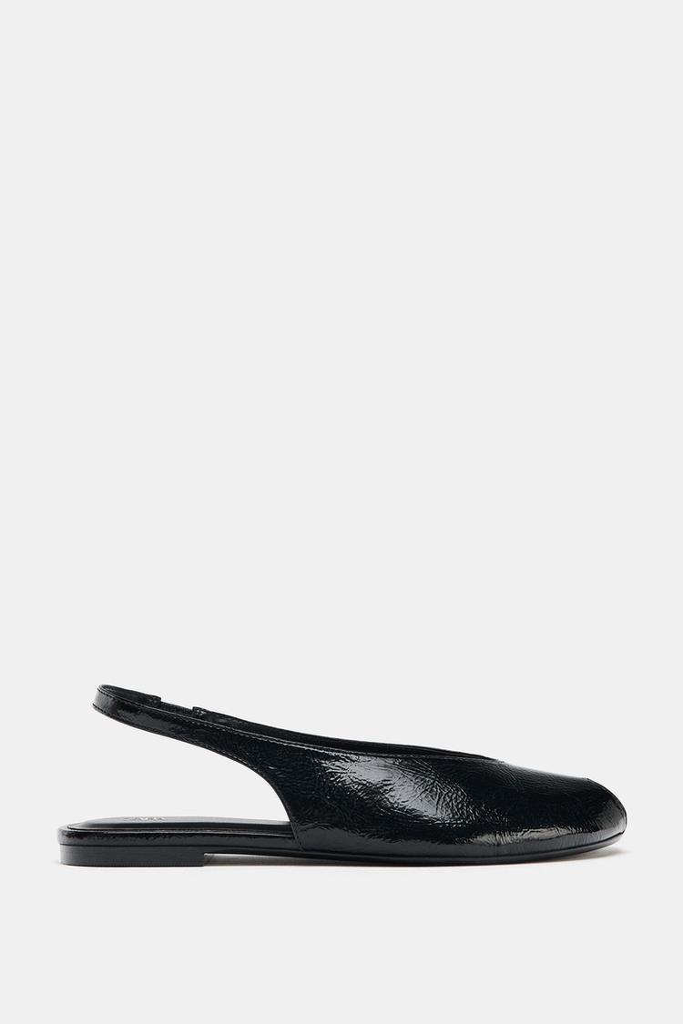 OPEN-TOE SLINGBACK SHOES Black ZARA India