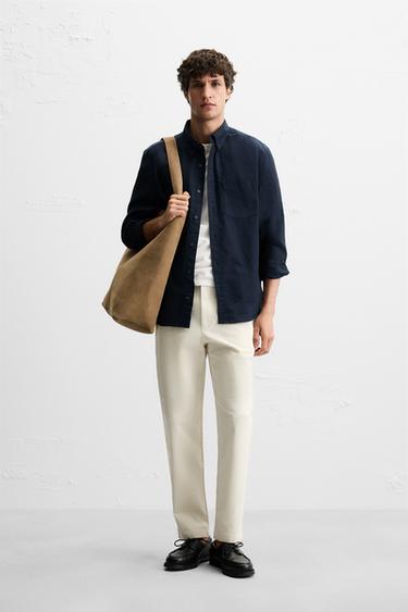 REGULAR FIT CHINO TROUSERS - Oyster-white by Zara - Image 0