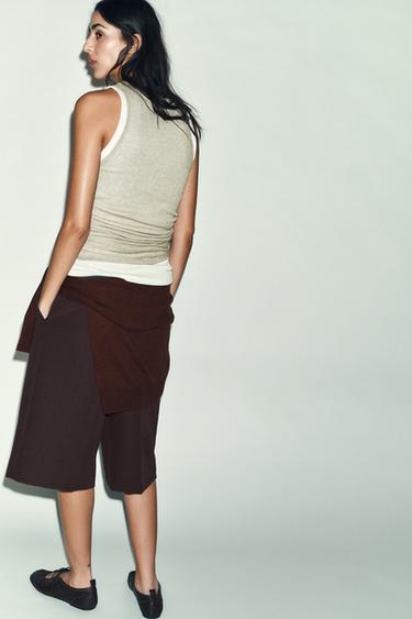 DOUBLE RUSTIC TOP - White / Green by Zara - Image 4