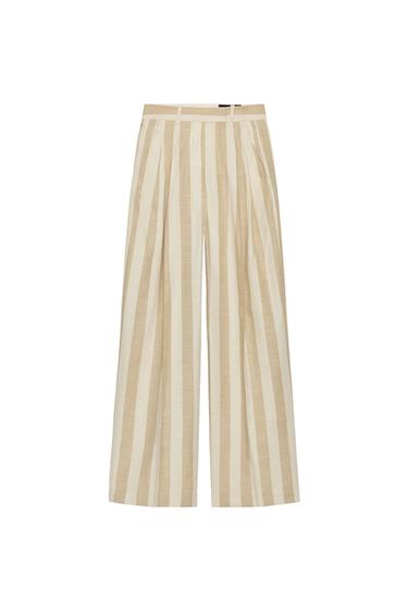 ZW COLLECTION STRIPED WIDE-LEG TROUSERS