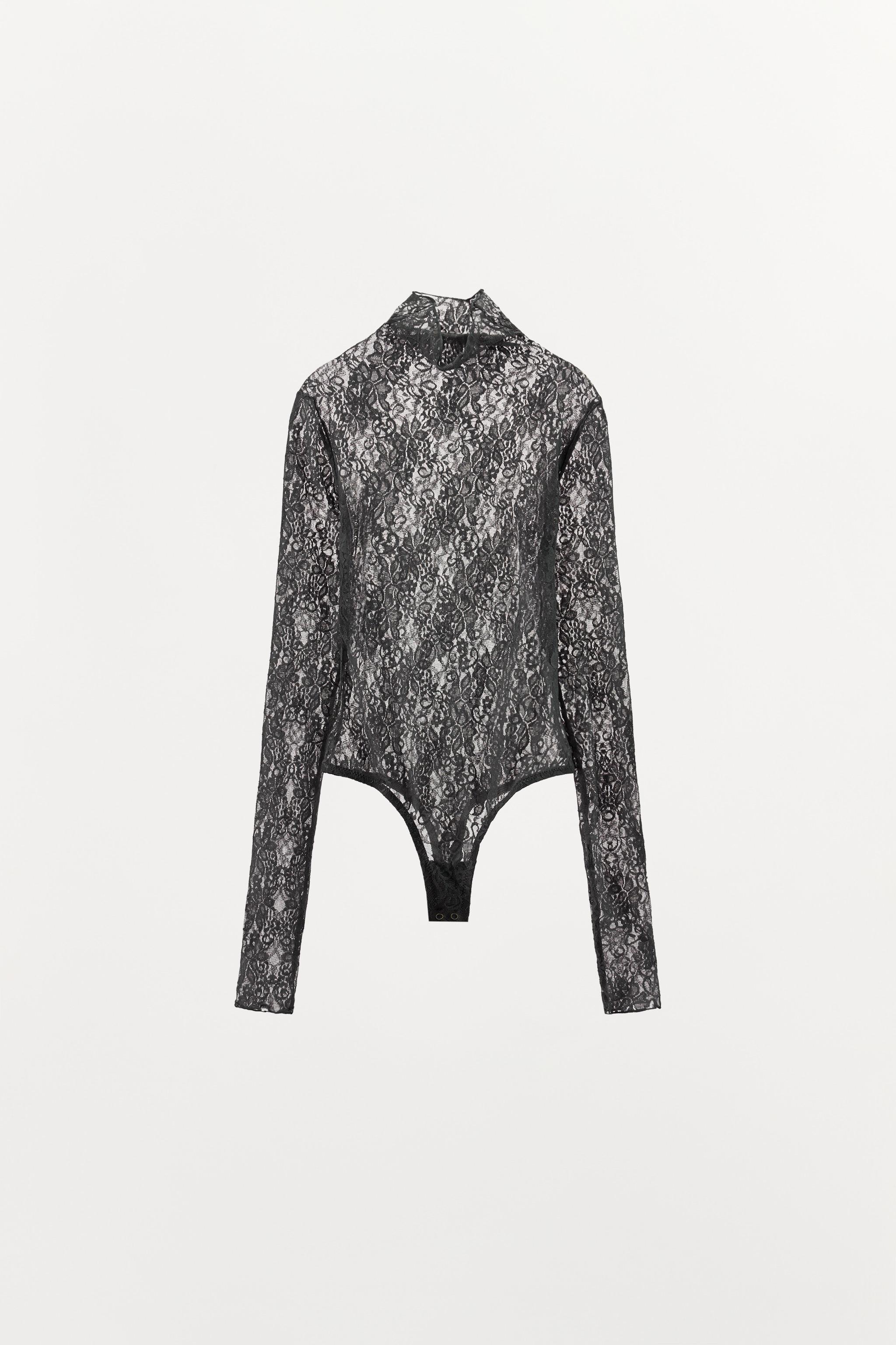 LACE FLORAL EMBROIDERY BODYSUIT