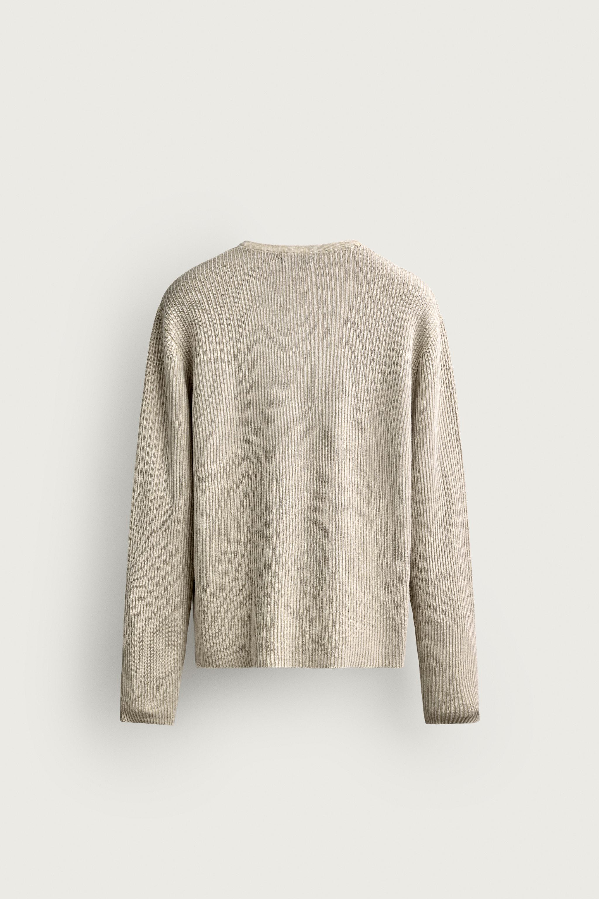HENLEY KNIT T-SHIRT — Ice