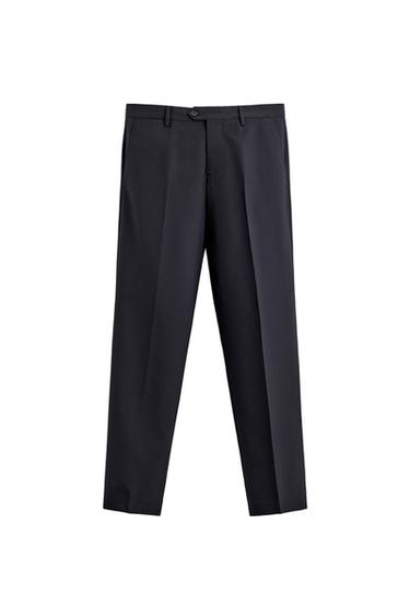 Zara 100% WOOL SUIT PANTS - Navy blue