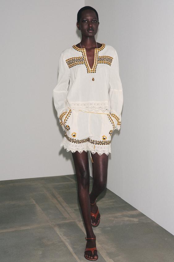 ZW COLLECTION EMBROIDERED SHORTS