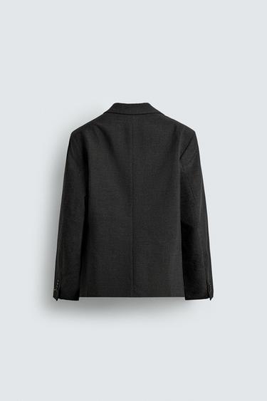 VESTE DE COSTUME STRUCTURÉE À CARREAUX - Gris anthracite de Zara - Image 8