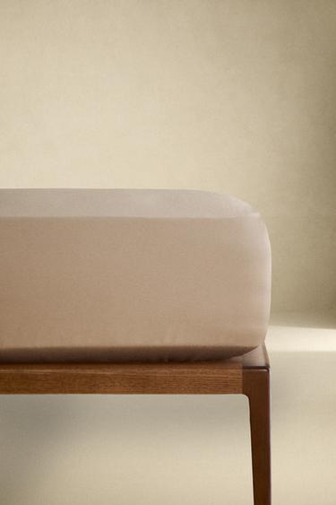 SATEEN FITTED SHEET | 40 CM HIGH (500 THREAD COUNT) - Taupe grey by Zara - Image 0