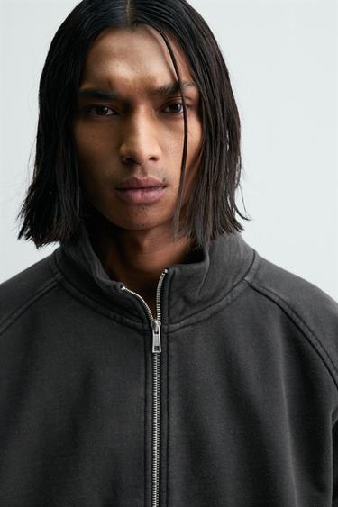 WASHED RELAXED FIT SWEATSHIRT - Dark anthracite by Zara