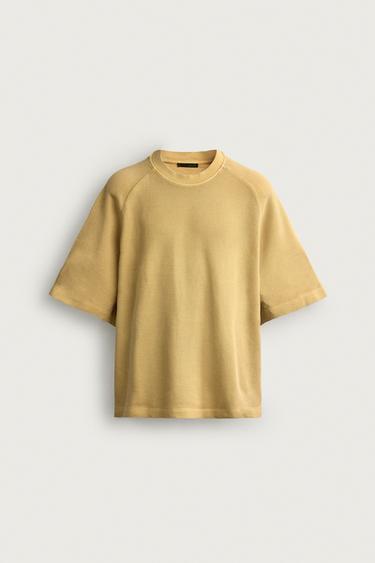 Zara RELAXED FIT RAGLAN T-SHIRT - straw