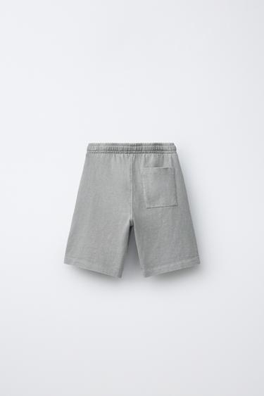 ENSEMBLE CHEMISE ET BERMUDA UNI TEINT EN PIÈCE - Gris clair de Zara - Image 4