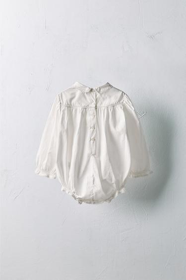 1-18 MOIS/ BARBOTEUSE EN POPELINE FLEURS BRODÉES ÉDITION LIMITÉE - Écru de Zara - Image 1