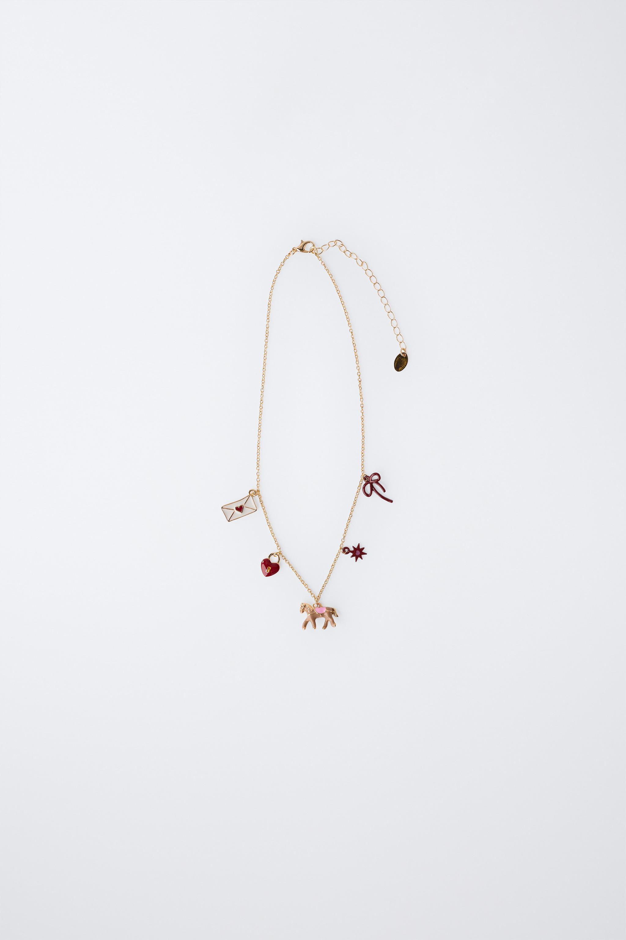 マルチチャームホースネックレス - レッド | ZARA Japan / 日本