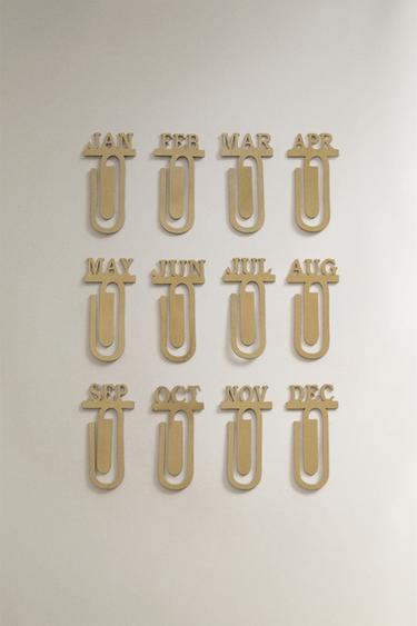 PACK OF MONTH CLIPS (PACK OF 12) - Gold by Zara - Image 0