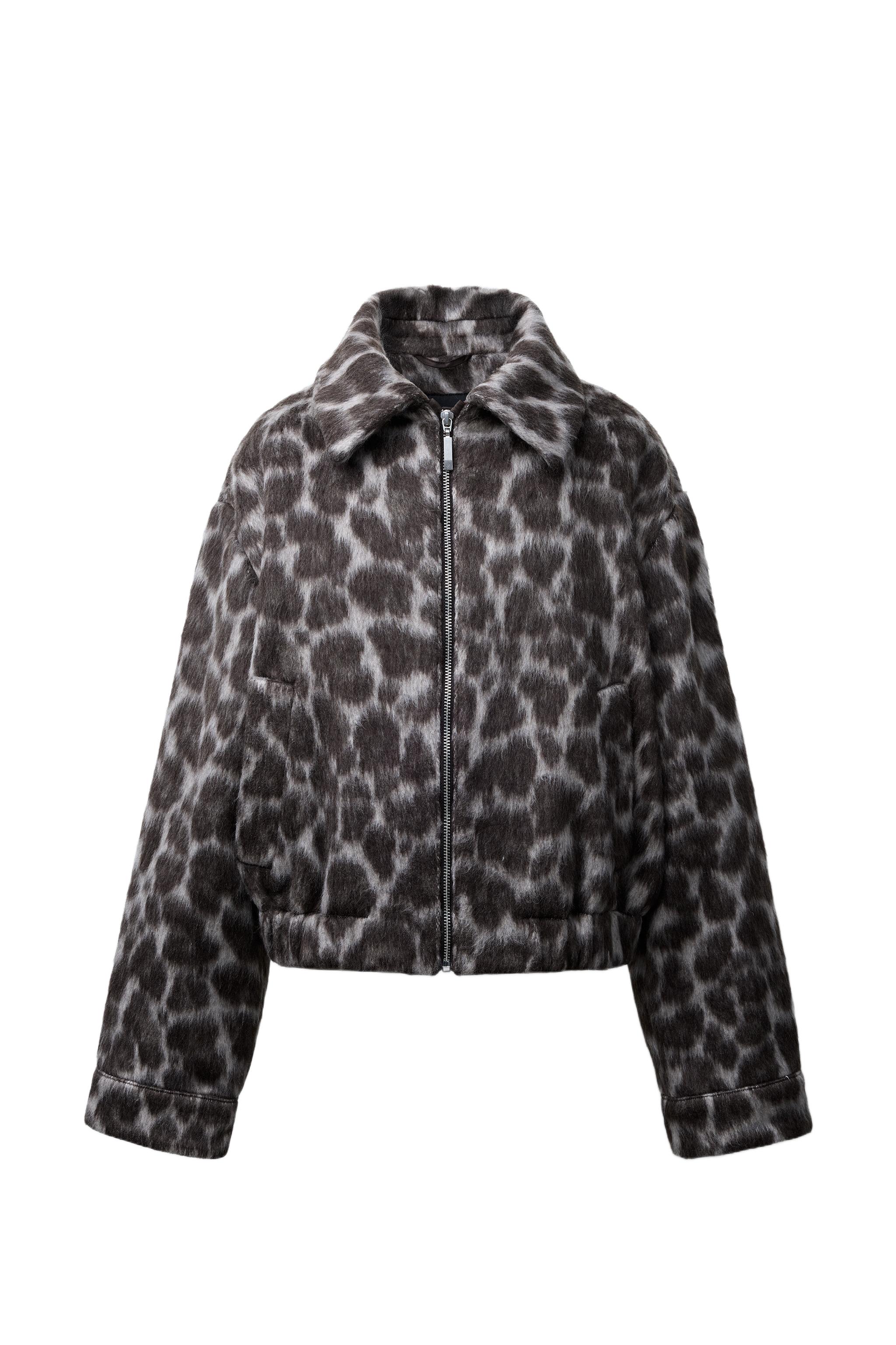 アニマル柄ボンバージャケット - ヒョウ柄/グレー | ZARA Japan / 日本