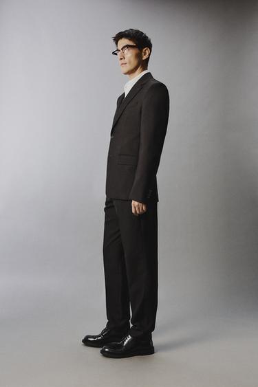 HOUNDSTOOTH SUIT BLAZER - Dark brown by Zara - Image 3