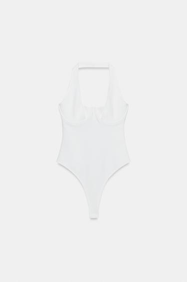 BODY HALTER EN MAILLE STRETCH - Blanc de Zara - Image 4