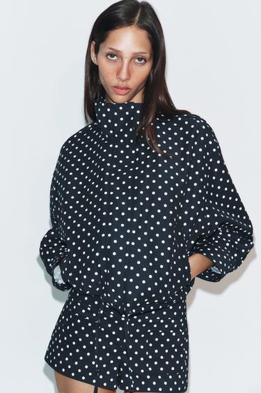 PUFFY JACKET WITH DOTS - Blue/White by Zara