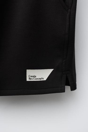 INTERLOCK BERMUDA SHORTS WITH LABEL - Black by Zara - Image 3